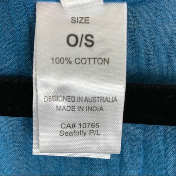 NWT Seafolly Amnesia Caftan Swim Coverup Peacock Teal - Picture 10 of 10